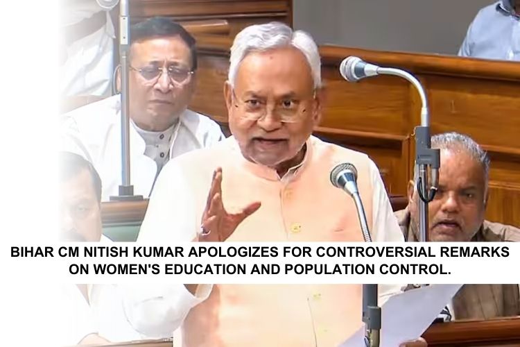 Bihar CM Nitish Kumar Apologizes for Controversial Remarks on Women's Education and Population Control